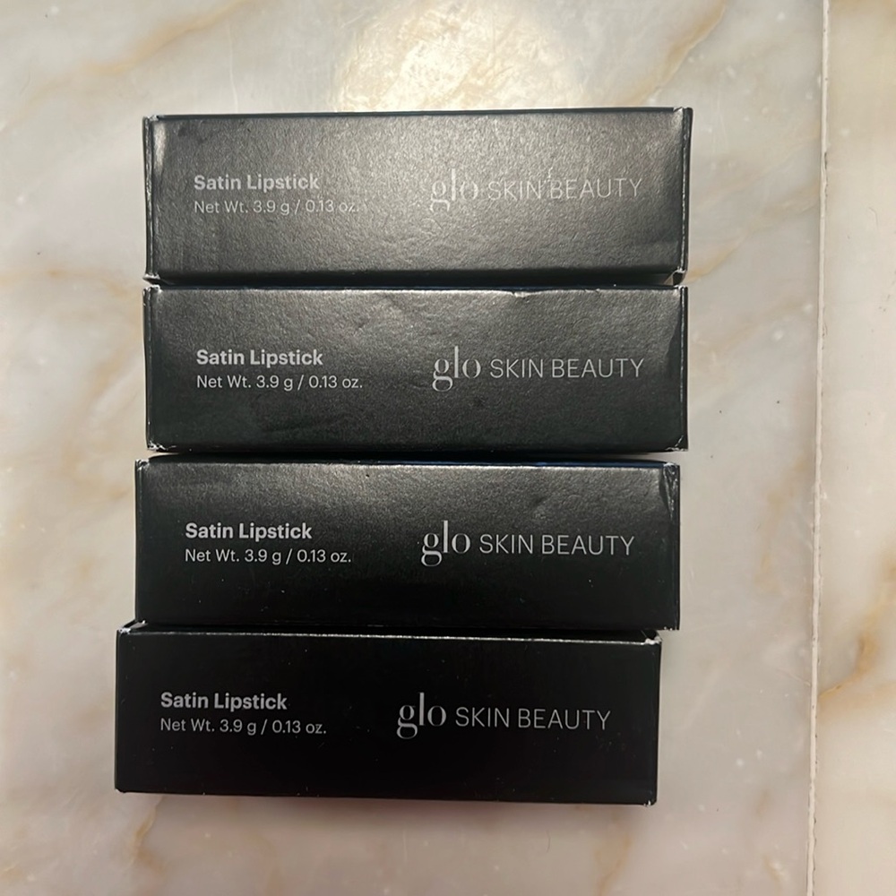 SET OF 4 NEW NEVER USED in ORIGINAL PACKAGING SATIN LIPSTICKS LUXE BRAND!